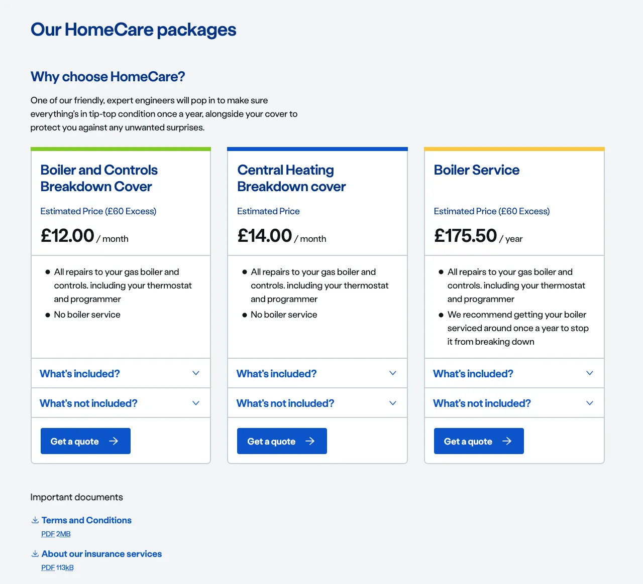 Experience pattern - Product Card Overview - Without Excess